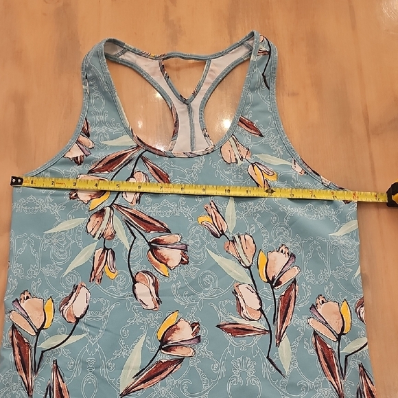 Calia Floral Racerback Tank Top - Blue and Brown - Picture 5 of 9